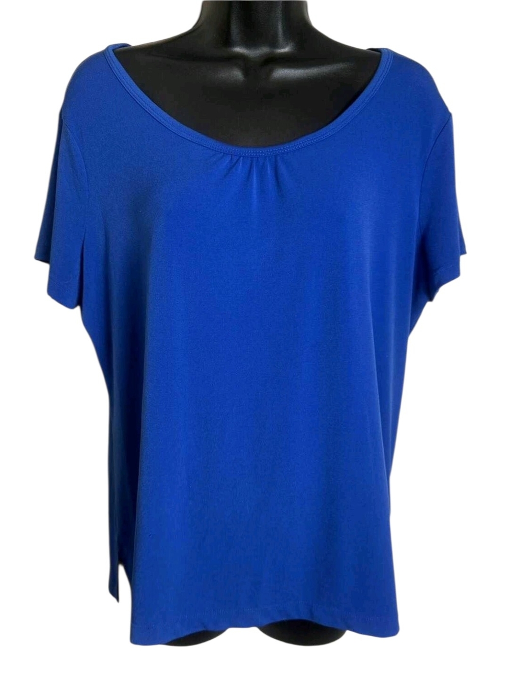 Covington Royal Blue Pleated Neckline Comfort Top